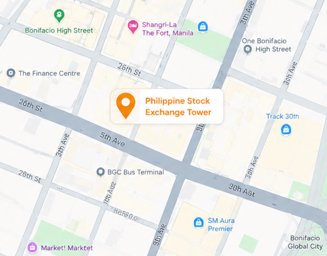 Map showing the location of The Infinity Tower, Bonifacio Global City, Philippines
